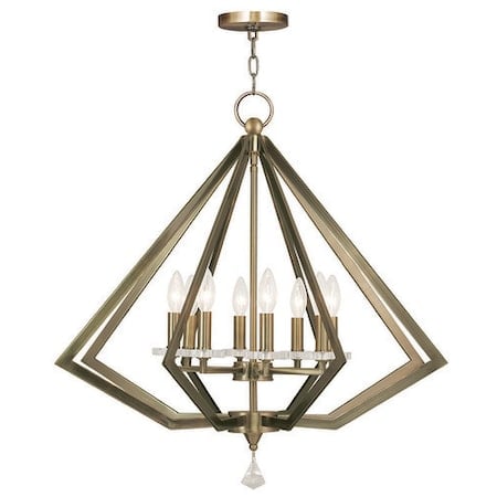Diamond 8 Light Antique Brass Chandelier MPN:50668-01