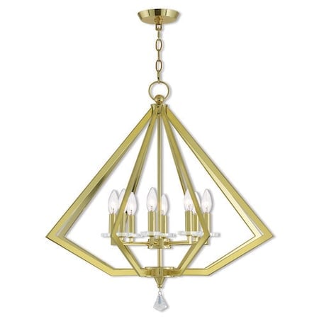 Diamond 8 Light Polished Brass Chandelier MPN:50668-02