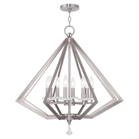 Diamond 8 Light Brushed Nickel Chandelier MPN:50668-91