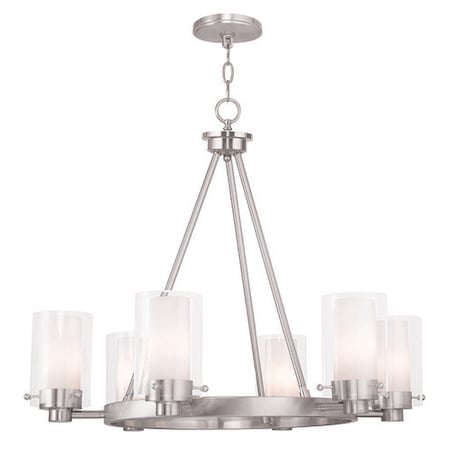 Manhattan 6 Light Brushed Nickel Chandelier MPN:50676-91