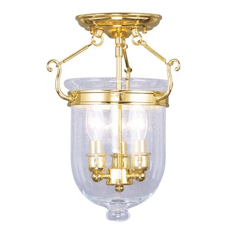 Jefferson 3 Light Polished Brass Ceiling Mount MPN:5081-02