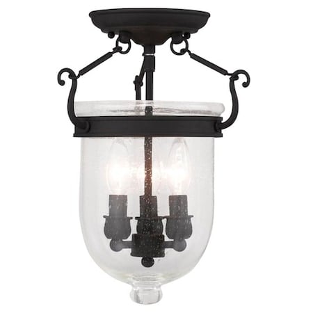 Jefferson 3 Light Black Ceiling Mount MPN:5081-04
