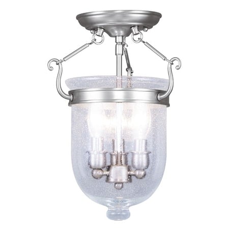 Jefferson 3 Light Brushed Nickel Ceiling Mount MPN:5081-91