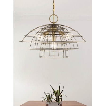 Brooklyn 4 Light Antique Brass Chandelier MPN:50948-01