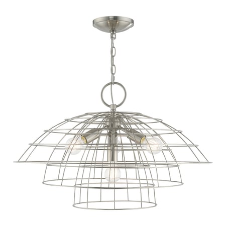 Brooklyn 4 Light Brushed Nickel Chandelier MPN:50948-91