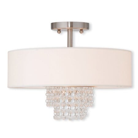 Carlisle 3 Light Brushed Nickel Ceiling Mount MPN:51027-91