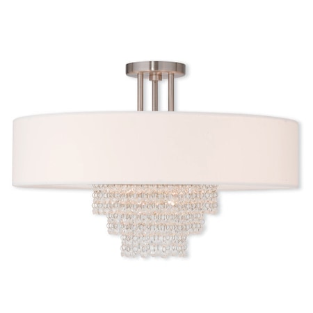 Carlisle 5 Light Brushed Nickel Ceiling Mount MPN:51029-91