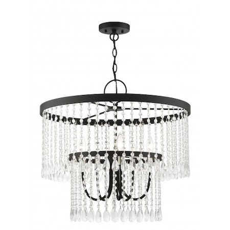 Black Pendant Chandelier, 5 Light MPN:51065-04