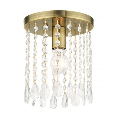 Antique Brass Petite Flush Mount, 1 Light MPN:51066-01