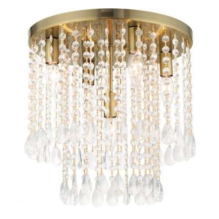 Antique Brass Flush Mount, 5 Light MPN:51068-01