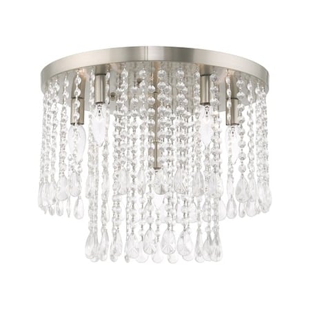 Elizabeth 6 Light Brushed Nickel Ceiling Mount MPN:51069-91