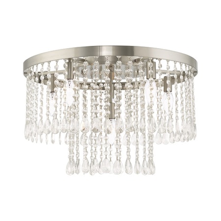 Elizabeth 6 Light Brushed Nickel Ceiling Mount MPN:51070-91