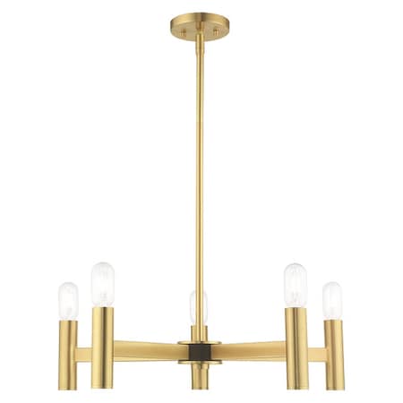 Copenhagen 5 Light Satin Brass Chandelier MPN:51135-12