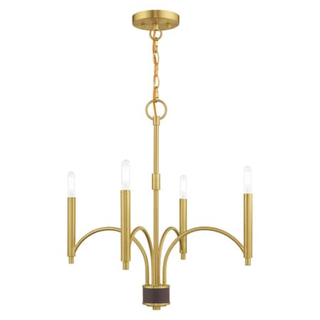Wisteria 4 Light Satin Brass Mini Chandelier MPN:51334-12
