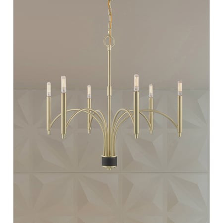 Wisteria 6 Light Satin Brass Chandelier MPN:51336-12