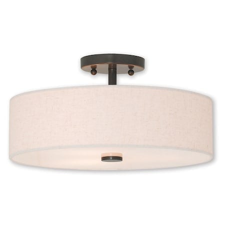 Meridian 3 Light English Bronze Ceiling Mount MPN:52135-92
