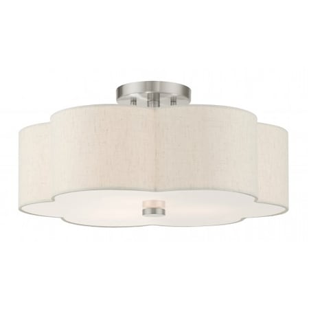 Brushed Nickel Semi Flush, 3 Light MPN:58064-91