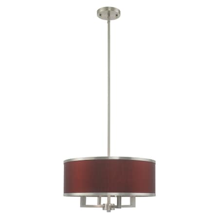 Park Ridge 4 Light Brushed Nickel Pendant Chandelier MPN:60414-91