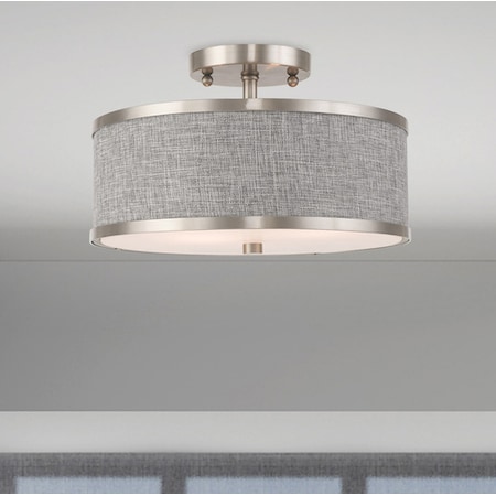 Park Ridge 2 Light Brushed Nickel Ceiling Mount MPN:60422-91
