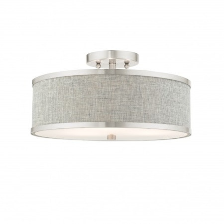 Brushed Nickel Semi Flush, 3 Light MPN:60423-91