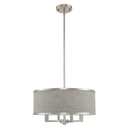 Park Ridge 4 Light Brushed Nickel Pendant Chandelier MPN:60424-91