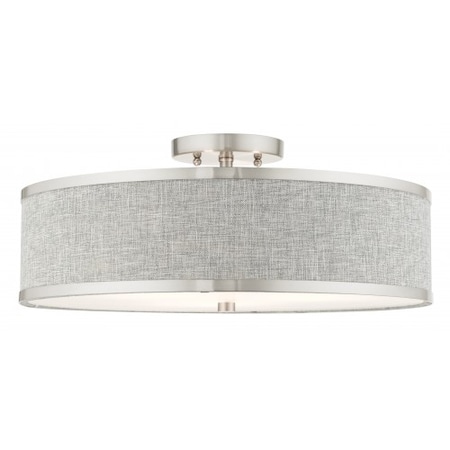 Brushed Nickel Semi Flush, 3 Light MPN:60425-91