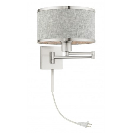 Brushed Nickel Swing Arm Wall Lamp, 1 Lig MPN:60429-91