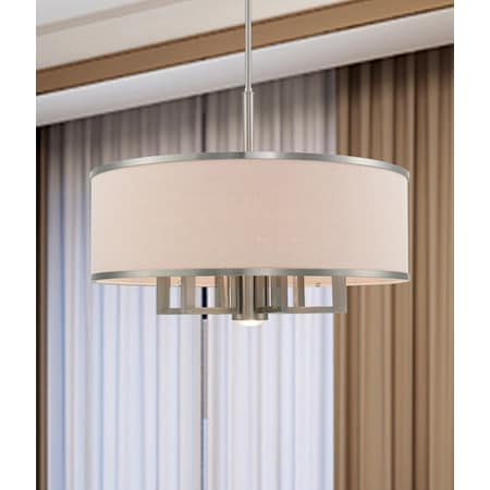 Park Ridge 7 Light Brushed Nickel Pendant Chandelier MPN:62614-91