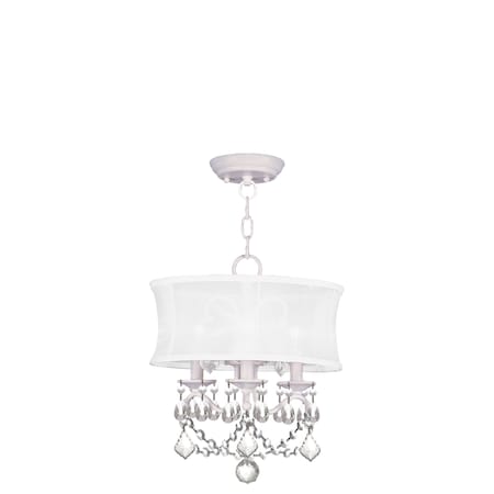 Newcastle 3 Light White Convertible Mini Chandelier/Ceiling Mount MPN:6303-03