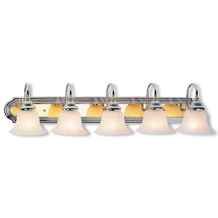Belmont 5 Light Polished Chrome And Polished Brass Bath Vanity MPN:1005-52