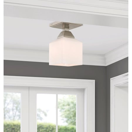 Aragon 1 Light Brushed Nickel Ceiling Mount MPN:10280-91