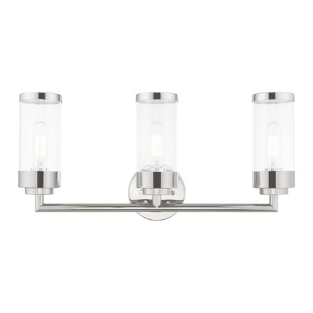 Hillcrest 3 Light Polished Chrome Bath V MPN:10363-05