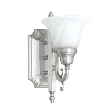 French Regency 1 Light Brushed Nickel Bath Vanity MPN:1281-91