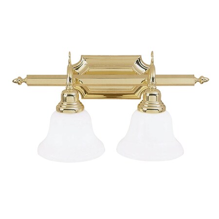 French Regency 2 Light Polished Brass Bath Vanity MPN:1282-02