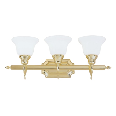 French Regency 3 Light Polished Brass Bath Vanity MPN:1283-02
