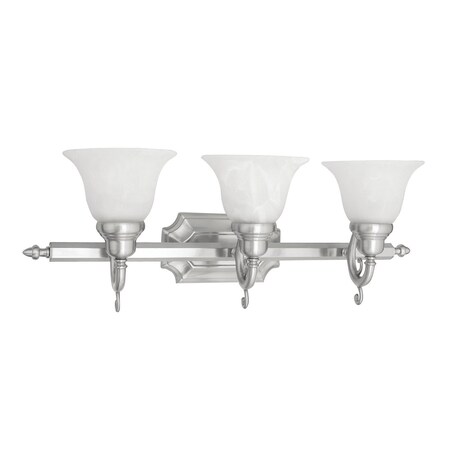 French Regency 3 Light Brushed Nickel Ba MPN:1283-91