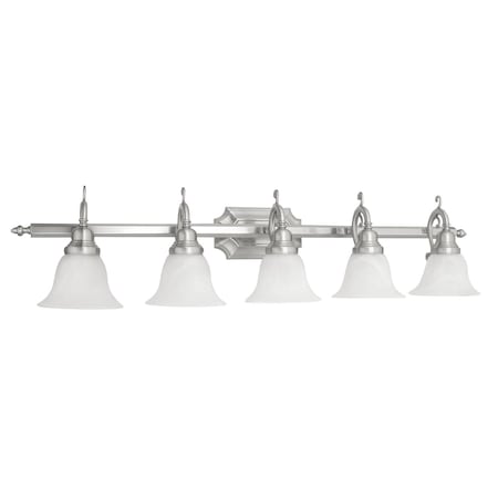 French Regency 5 Light Brushed Nickel Ba MPN:1285-91