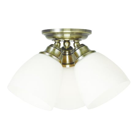 Somerville 3 Light Antique Brass Ceiling Mount MPN:13664-01