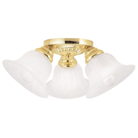 Edgemont 3 Light Polished Brass Ceiling Mount MPN:1529-02