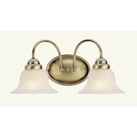 Edgemont 2 Light Antique Brass Bath Vanity MPN:1532-01