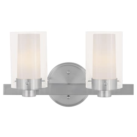 Manhattan 2 Light Brushed Nickel Bath Va MPN:1542-91