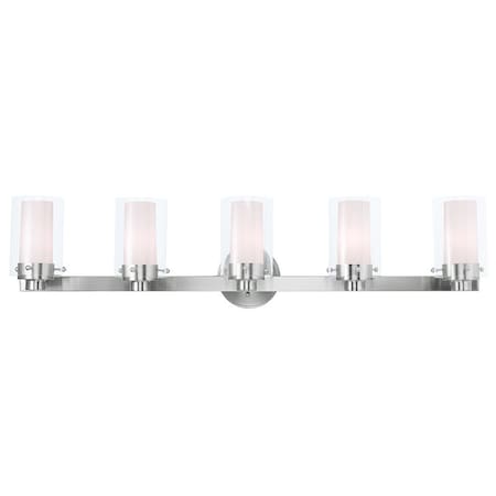 Manhattan 5 Light Brushed Nickel Bath Va MPN:15455-91