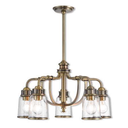 Lawrenceville 5 Light Antique Brass Dinette Chandelier MPN:40025-01