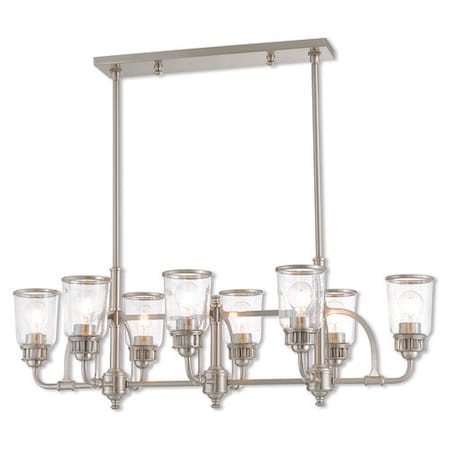 Lawrenceville 8 Light Brushed Nickel Linear Chandelier MPN:40028-91