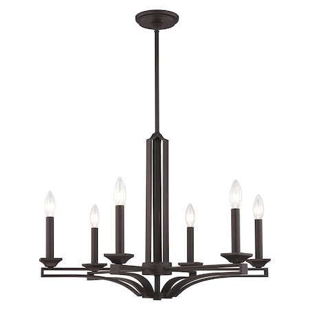 Trumbull 6 Light Bronze Chandelier MPN:40056-07