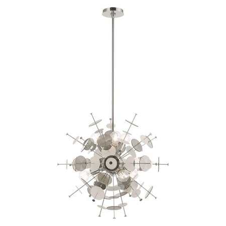 Circulo 6 Light Polished Chrome Pendant Chandelier MPN:40074-05