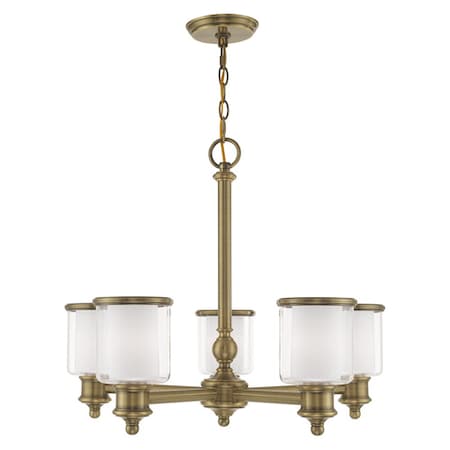 Middlebush 5 Light Antique Brass Chandelier MPN:40205-01