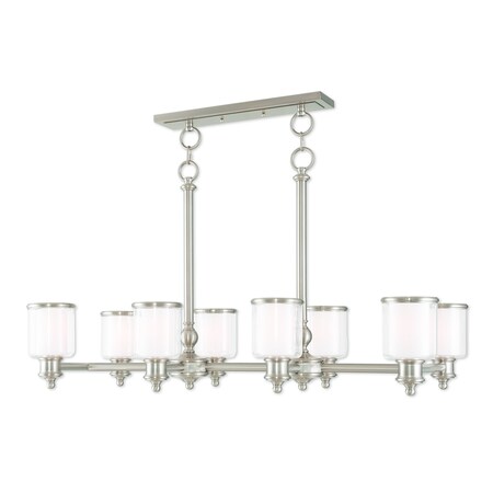Middlebush 8 Light Brushed Nickel Linear Chandelier MPN:40208-91