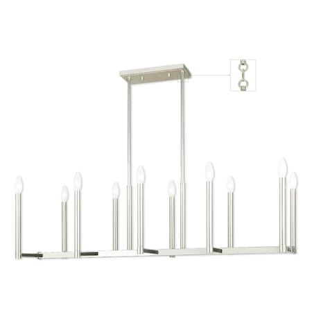 Alpine 10 Light Polished Nickel Linear Chandelier MPN:40259-35