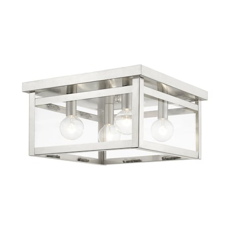 Milford 4 Light Brushed Nickel Ceiling Mount MPN:4032-91
